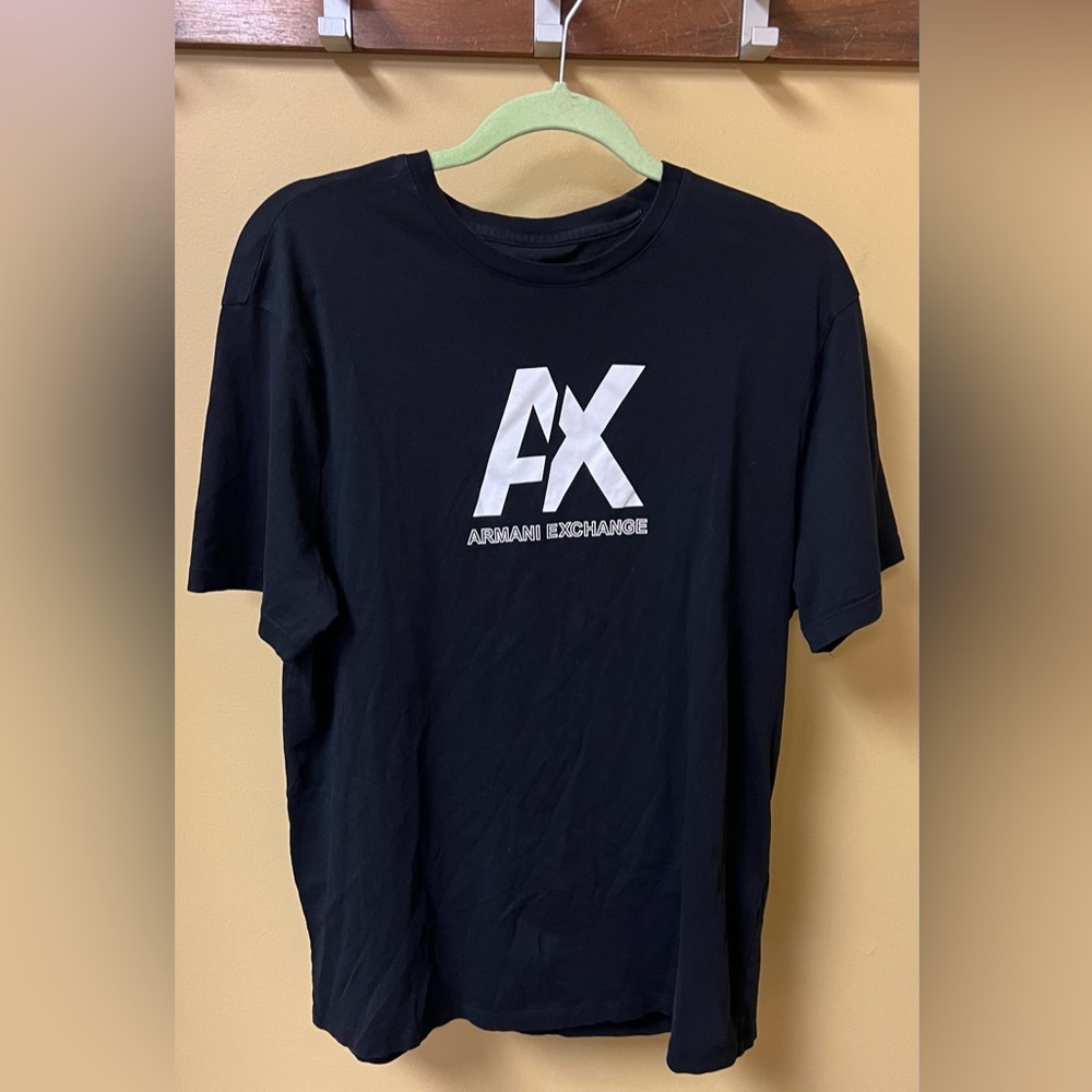 Armani Exchange A/X Armani Exchange Men’s Black and White Logo Graphic T-Shirt